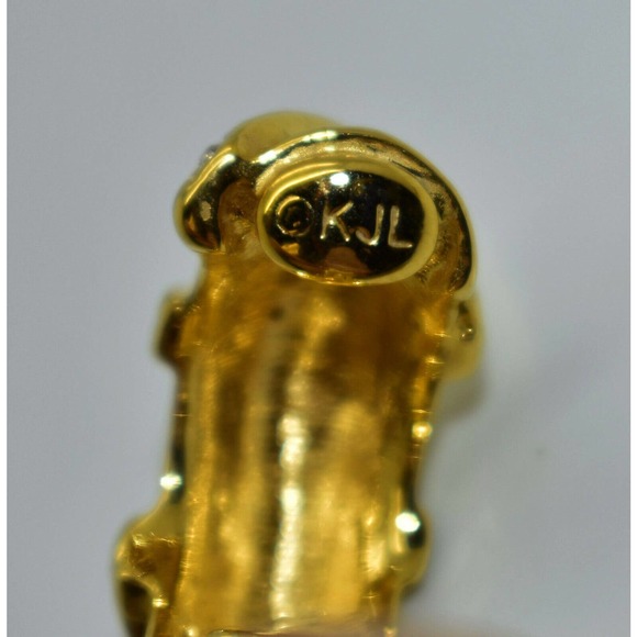 A3 NEW KJL KENNETH JAY LANE VTG Goldtone Rhinestone Crystals Clip On Earrings - Picture 4 of 4